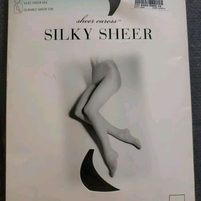 JCPENNEY Silky Sheer Caress Control Top Pantyhose QUEEN TALL OFF BLACK NIP